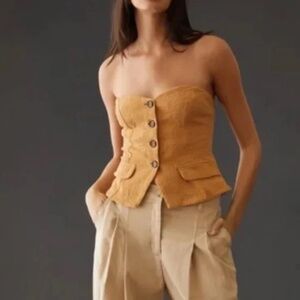 Tailored Corset Boho Peasant Hipster Hippie Art Artsy Chic Hip Strapless Blouse